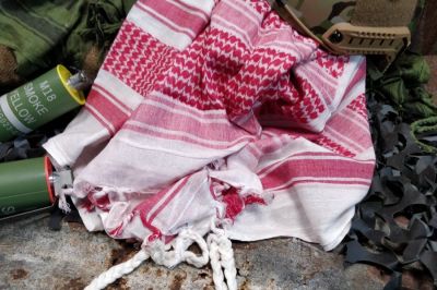 Web-Tex Shemagh (Red/White) - Detail Image 2 &copy; Copyright Zero One Airsoft